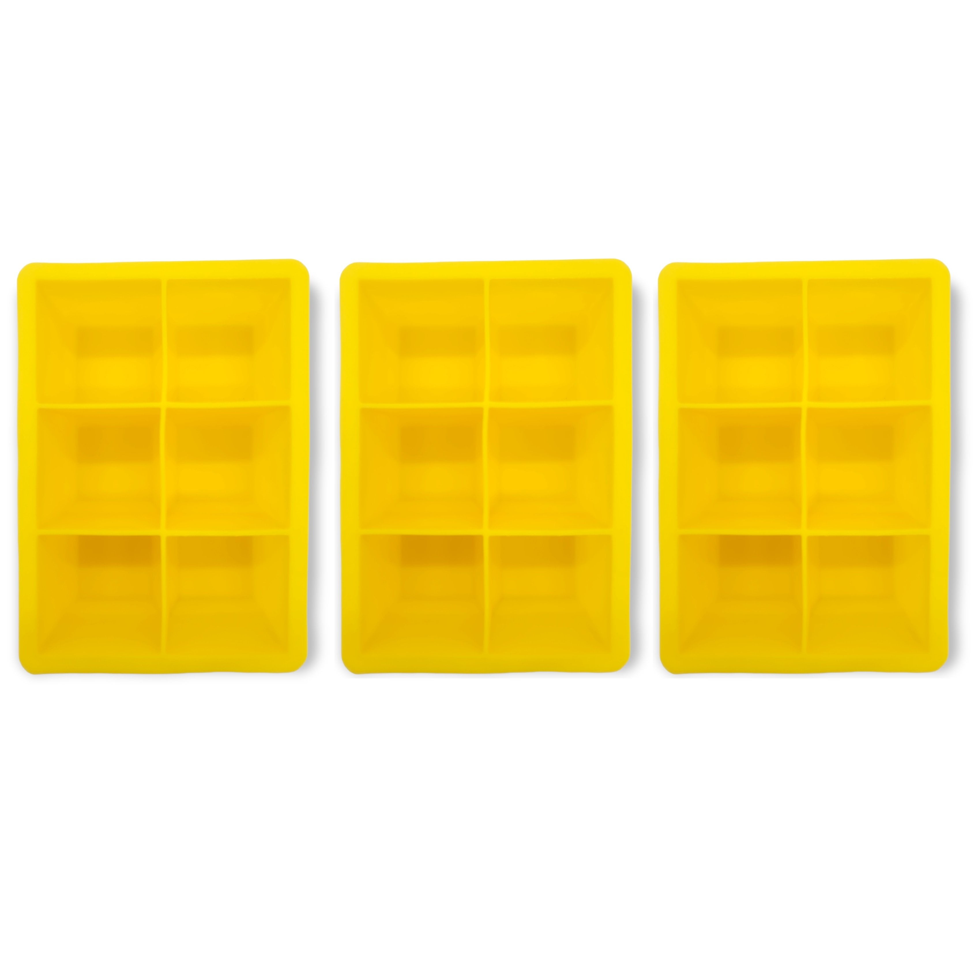 Silicone Jumbo 2 Block Ice Cube Mold Tray - Makes 6 Large Cubes 3