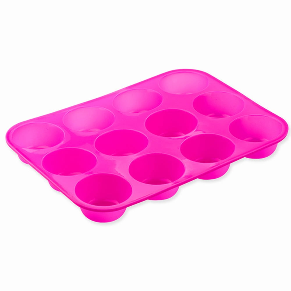 Aichoof Non-Stick Silicone Muffin Pan With Reinforced Stainless Steel Frame  Inside,12 Cup Regular Muffin Baking Mold, 12 Cup Muffin Tin, BPA