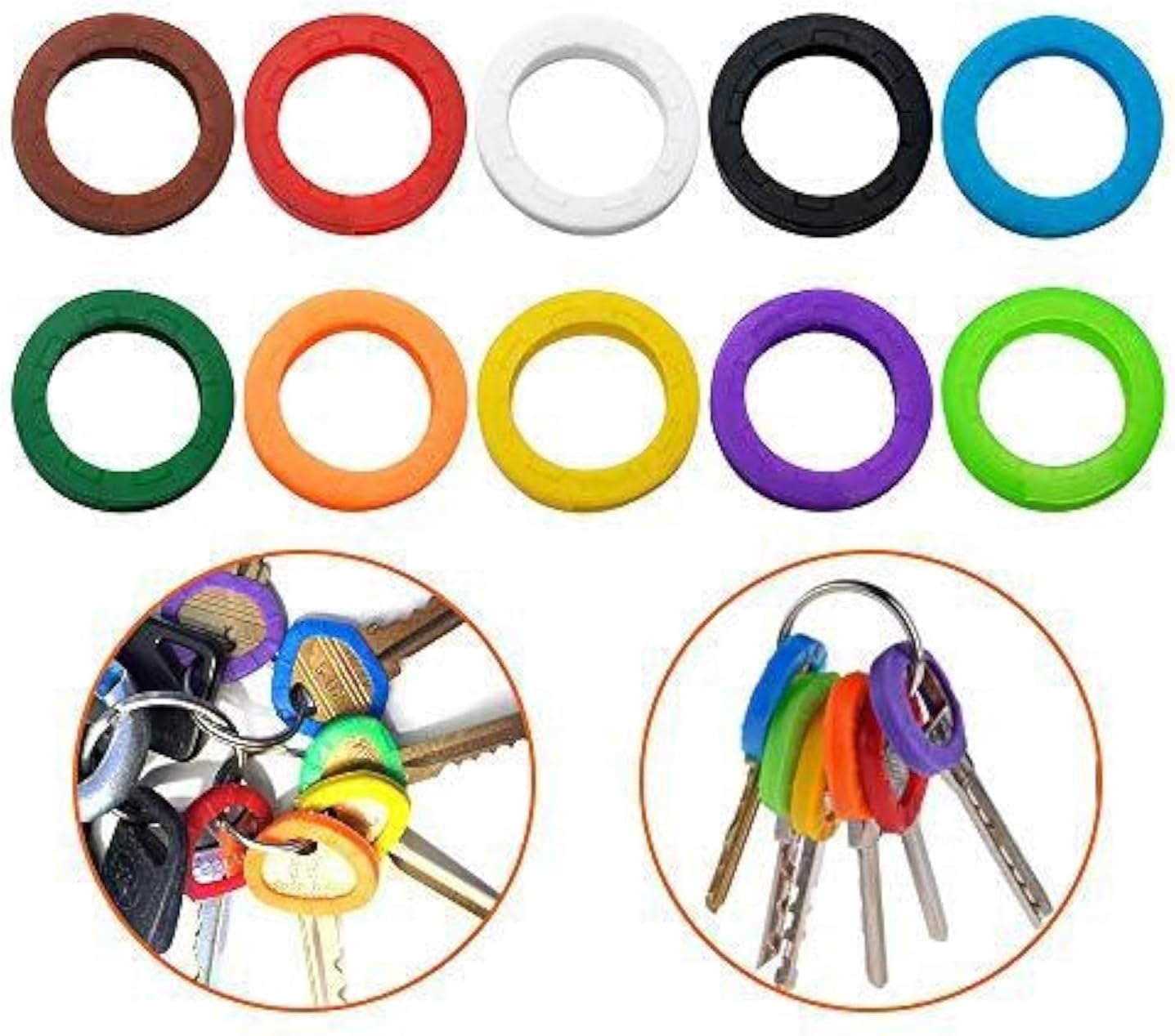 Silicone Key Cap Tags, Plastic Key Identifier Rings, Key ID Rings ...