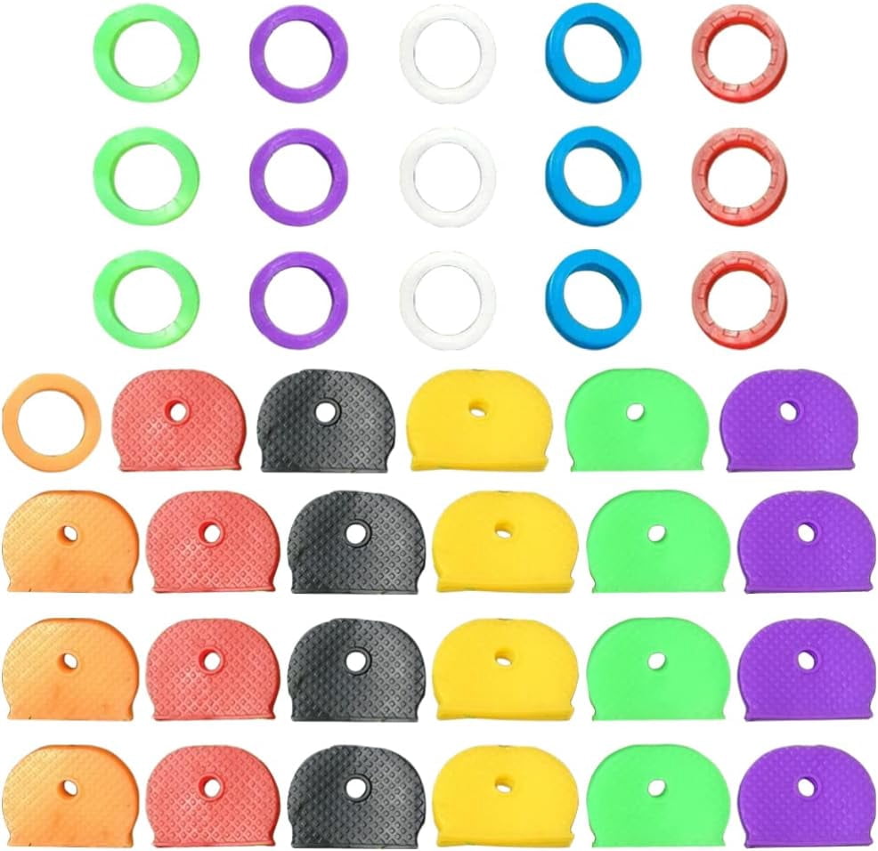 Silicone Key Cover Key Cap Covers Rings 48pcs Key Identifier Tag Covers ...