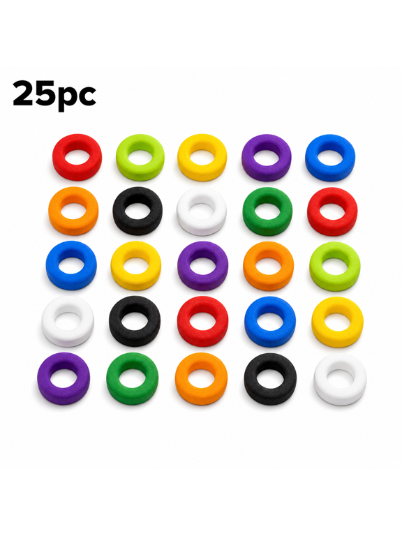 Silicone Key Covers with Two Size Options, Color-Coded Key Identifier Rings, Flexible Assorted Key Caps for Home, Office, Property and Hotel Organization
