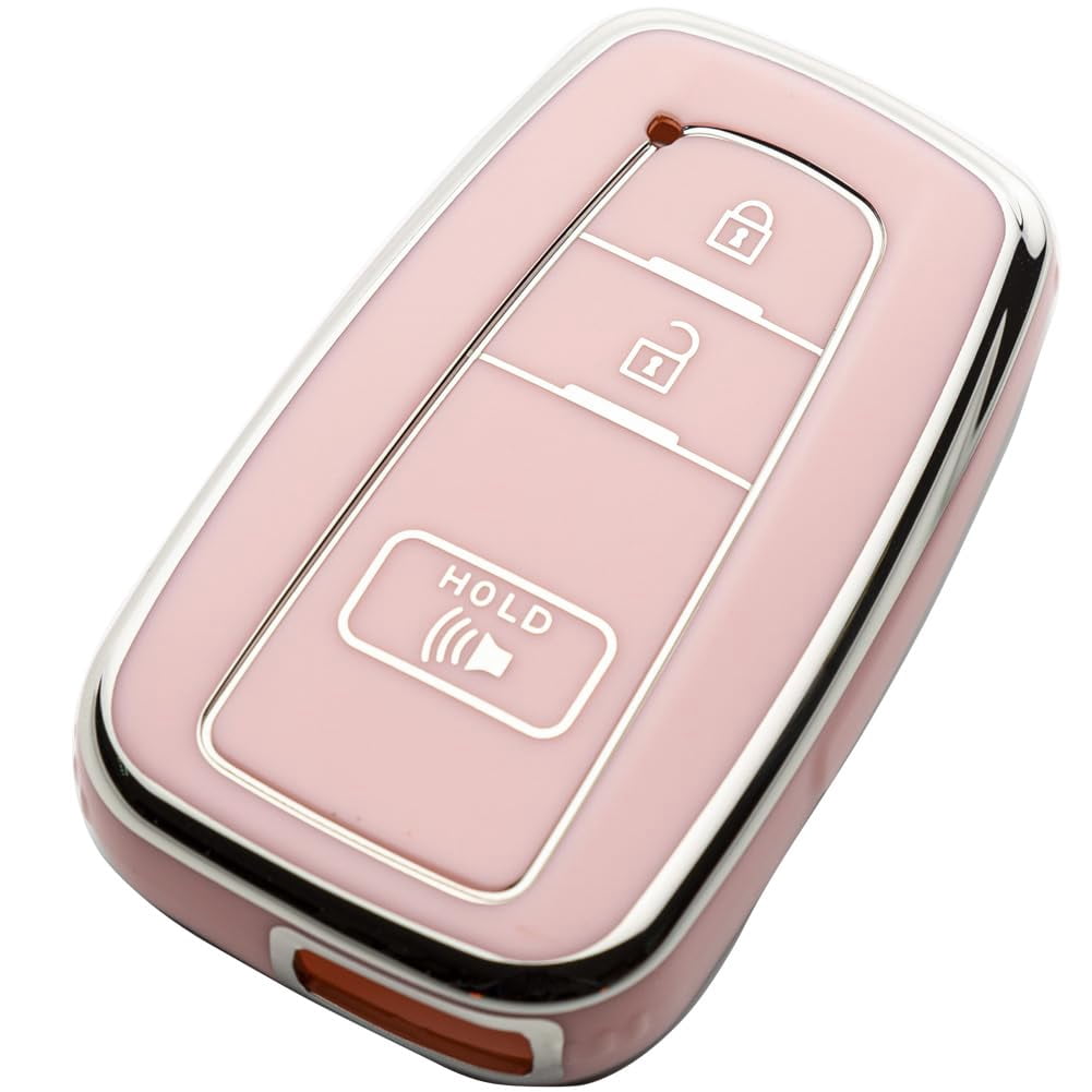 Silicone Key Fob Cover with Anti-Scratch Easy-Grip Protection for Toyota RAV4 2016-2024 Camry Prius Prado Remote