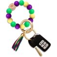 thumbnail image 1 of Silicone Key Ring Bracelet Beaded Wrislet Keychain Portable House Car Keys Ring Holder, 1 of 8