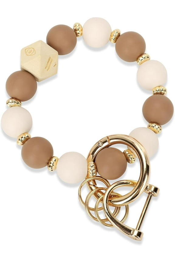 Silicone Key Ring Bracelet for Women | Stretchy Wrist Keychain Bracelet for Car Keys, Wallets, ID Badge