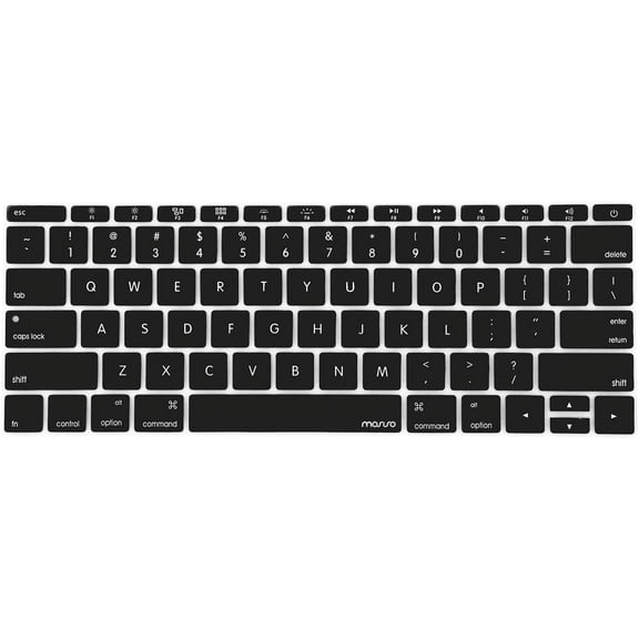 Silicone Keyboard Cover Protective Skin Compatible with MacBook Pro 13 inch 2017 2016 Release A1708 Without Touch Bar & Compatible with MacBook 12 inch A1534, Black