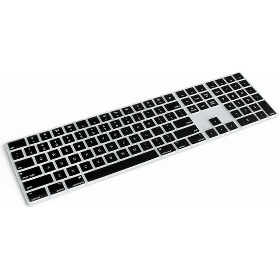 Silicone Keyboard Cover for Apple Magic Keyboard with Numeric Keypad MQ052LL/A (A1843) US Layout Ultra Thin Protector Skin (Black)