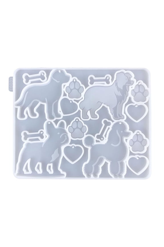 Silicone Keychains Pendant Resin Dog Series Jewelry Part Silicone Texture for Crafting