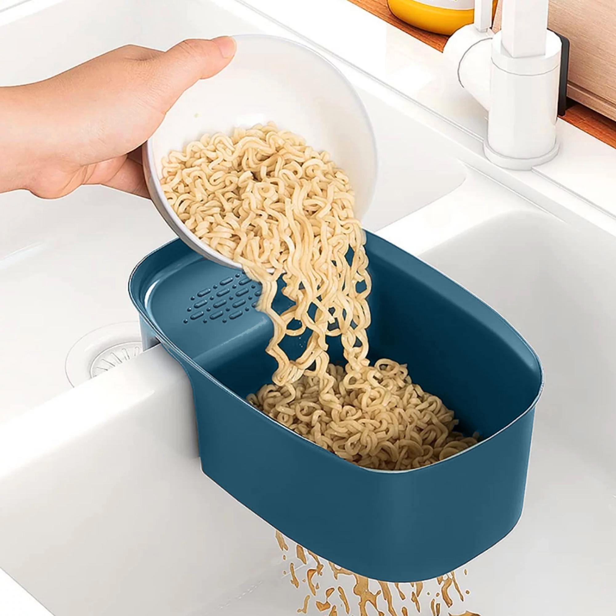 Silicone Kitchen Double Sink Basket, EEEkit Sink Strainer Colander