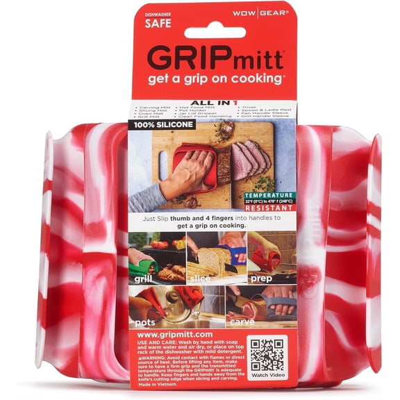 Silicone Kitchen Mitt 2-Pack Set -Red