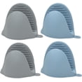 thumbnail image 1 of HEETLY Silicone Pinch Grips, 4-Piece Mini Oven Mitts Set (2 Pairs), 446°F Heat Resistant Potholders for Kitchen, Nordic Blue & Gray, 1 of 5