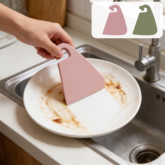 Silicone Kitchen Scraper, Multi-functional Stove & Pan Degreaser, Soft Scraper for Non-stick Cookware & Cutting Boards, Topliu