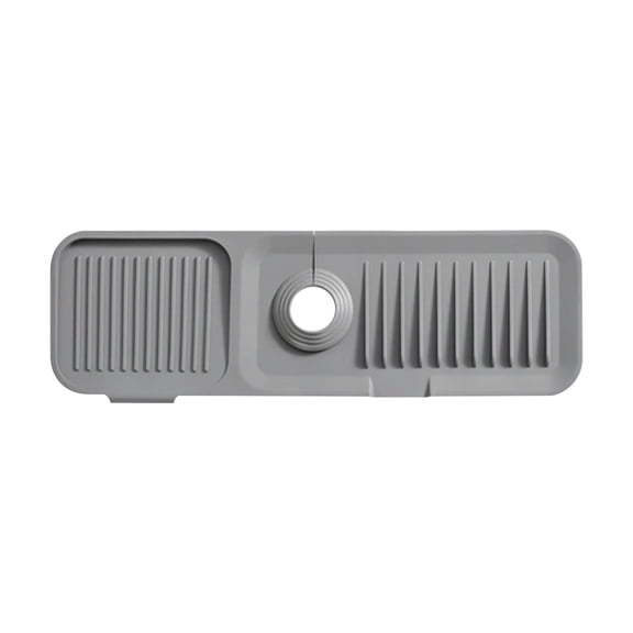 Silicone Kitchen Sink Drainage Mat, Waterproof Faucet Drip Tray and Soap Holder, Non-Slip Counter Protector Pad for Sink Organizer, Leak Proof Storage Solution for Kitchen Bathroom Laundry Room