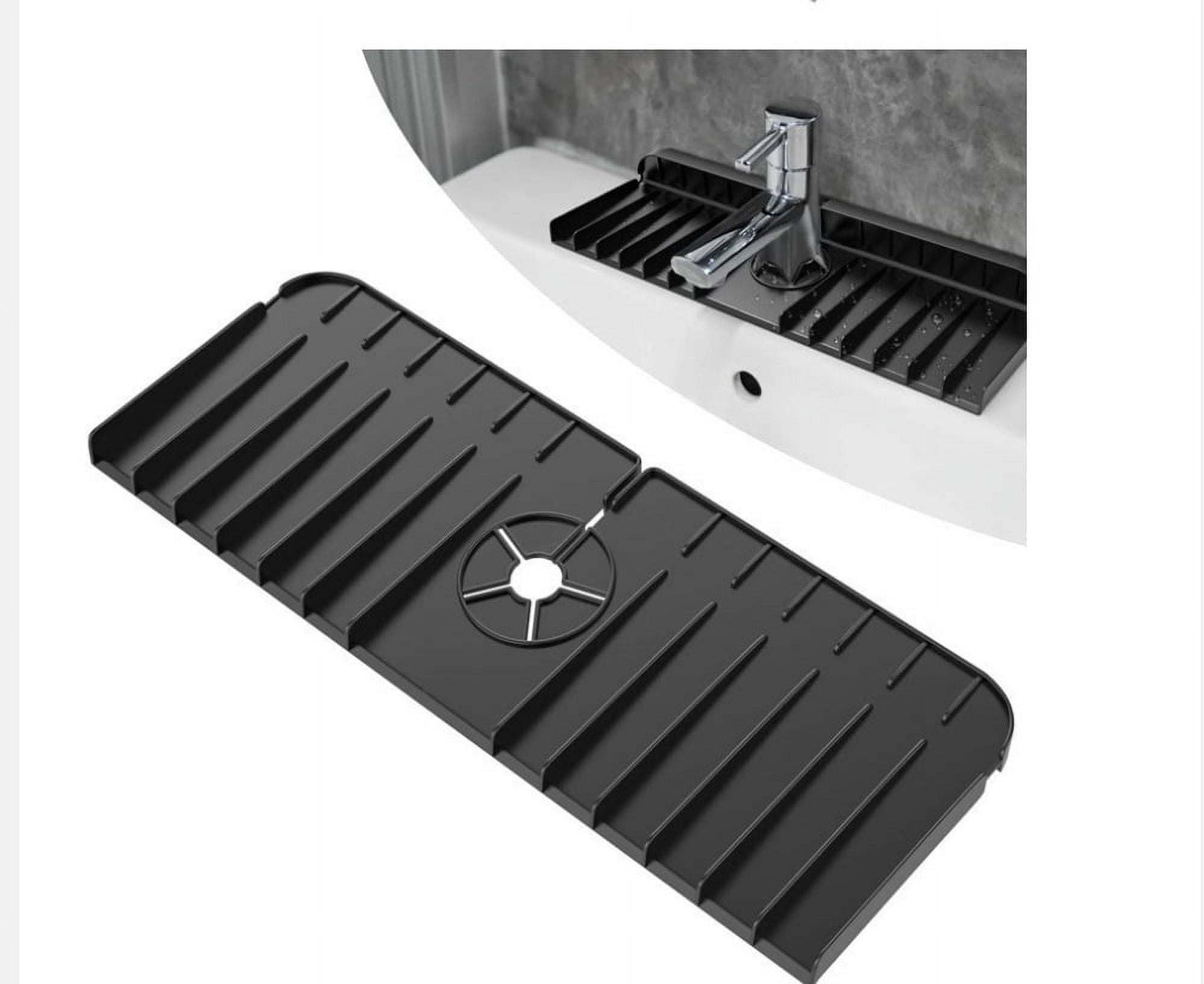 Silicone Kitchen Sink Faucet Mat Splash Guard & SlipResistant Drain