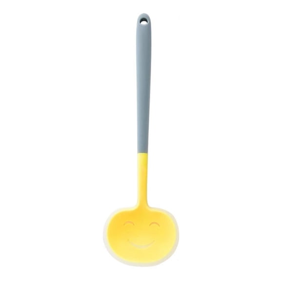 Silicone Kitchen Spatula with Whimsical Smile Face Design and 2-in-1 Shovel-Spoon Function for Home Cooking