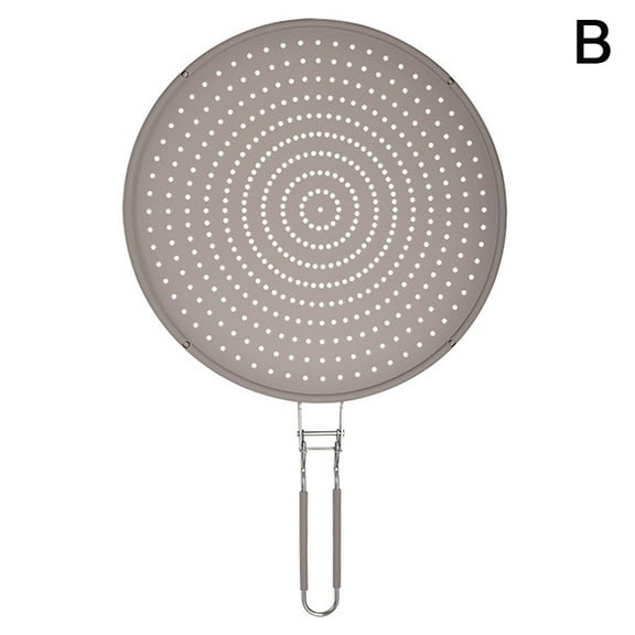 Silicone Kitchen Splatter Screen With Handle Heat-resisting Oil Splash Guard Drain Board Cover Kitchen Frying Pan Lid