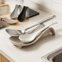 Silicone Kitchen Utensil Rest Spoon Mat Holder - Thickened Insulated Pad for Spatulas, Soup Spoons & Cooking Tools, Heat-Resistant & Easy-Clean Home Kitchen Gadget for Countertops, B