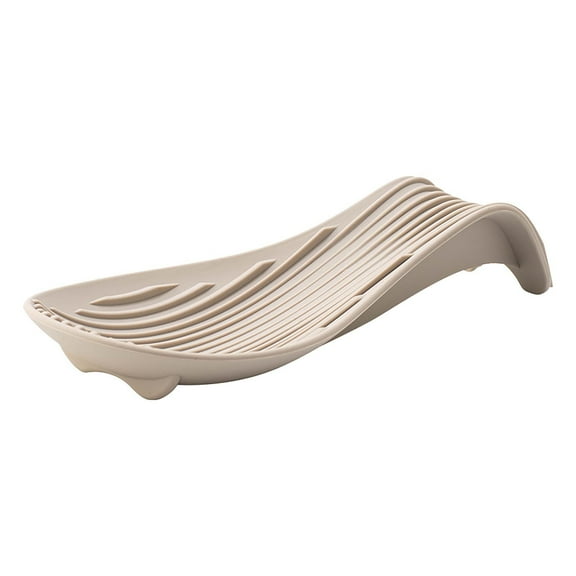 Silicone Kitchen Utensil Rest with Spoon Function for Spatulas, Soup Spoons and Pot Lids with Heat Insulation and Grooved Water Containment