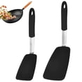 thumbnail image 1 of Silicone Kitchen Utensil Set 2 Pack, Non Stick Cooking Spatula Set with Heat Resistant Silicone Turner and Slotted Spatula for Frying and Cooking,Black, 1 of 6
