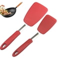thumbnail image 1 of Silicone Kitchen Utensil Set 2 Pack, Non Stick Cooking Spatula Set with Heat Resistant Silicone Turner and Slotted Spatula for Frying and Cooking,Red, 1 of 6