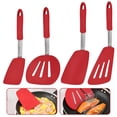 thumbnail image 1 of Silicone Kitchen Utensil Set 4 Piece Spatula Set for Non Stick Cookware, Heat Resistant Cooking Turners with Solid and Slotted Spatula,Red, 1 of 6
