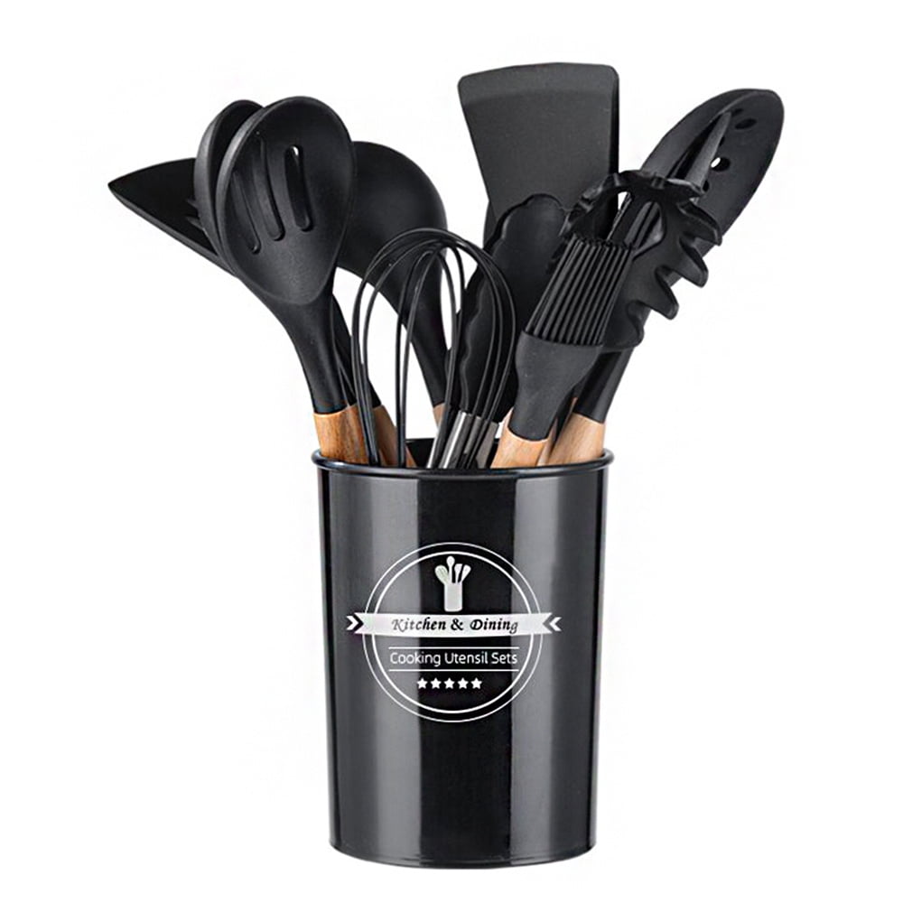 Silicone Kitchen Utensils Set, 12-piece Kitchen Cookware Non-stick ...