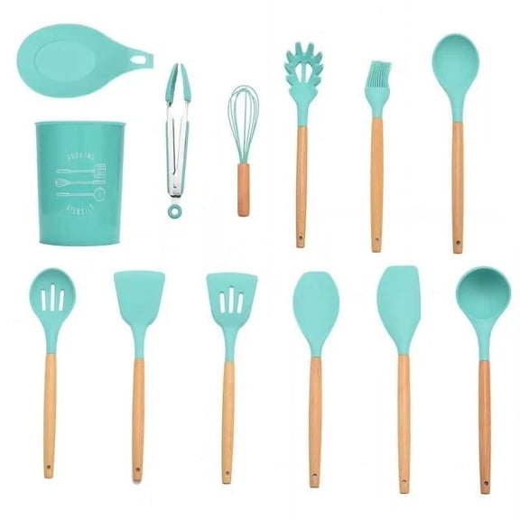 Silicone Kitchen Utensils Set, 12Pcs Non-Stick Heat Resistant Cooking Utensils Spatula Set