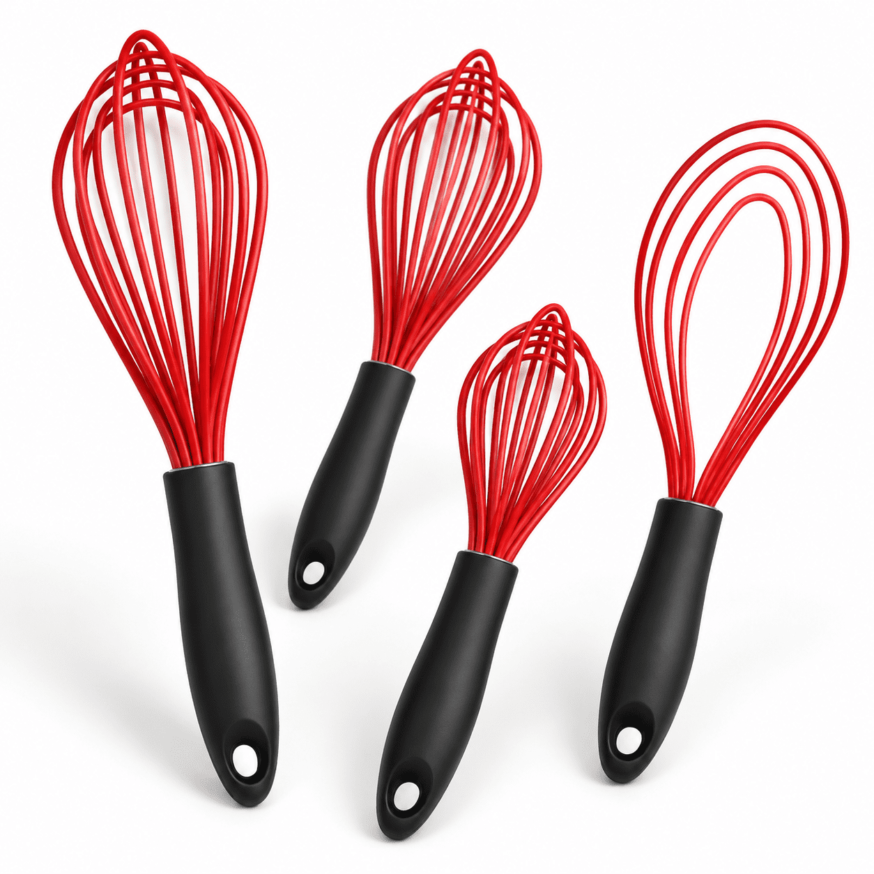 Silicone Kitchen Whisk Set Of 4 For Non-stick Cookware Milk And Egger ...