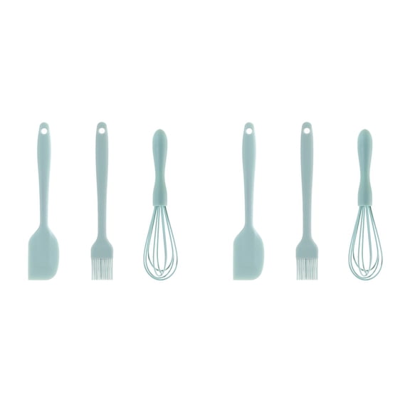 Silicone Kitchenware Halloween Christmas And Thanksgiving Mini Bake Set. Includes Mini Spatula Whisk And Basting Brush. Fall Baking Set. 2PCS,20 cm,Red
