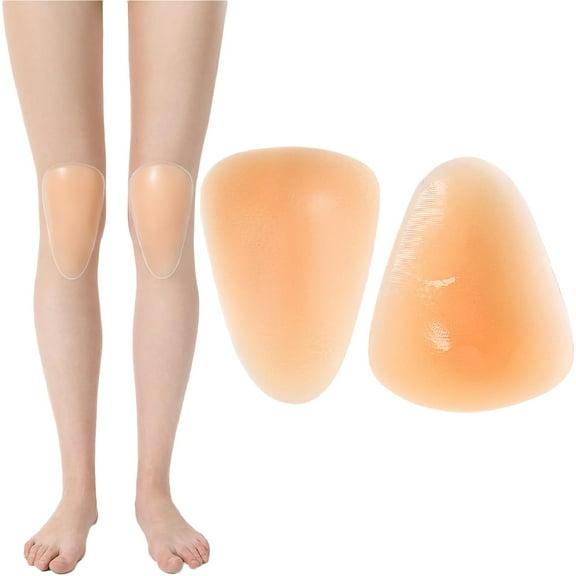 Silicone Knee Pads,Adhesive Knee Brace KneePad for Skiing Skating,Snowboarding,Ateboarding,Roller Skating,Rollerblading,Dancing,Unisex,Skin,M