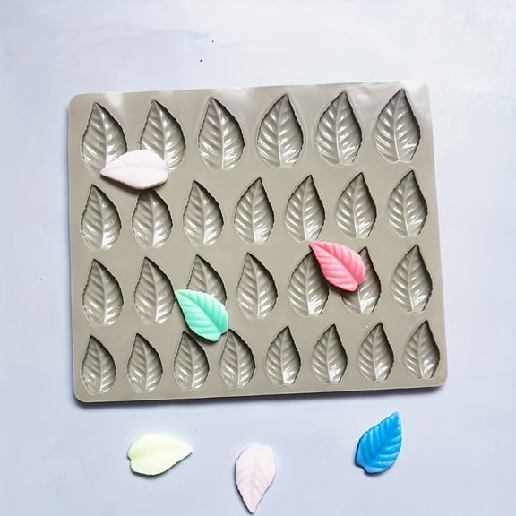 Silicone Leaf-Shaped Chocolate Mold - 28 Cavity Baking Tool for Unique Candy & Fondant Creations