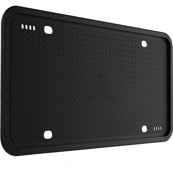 Silicone License Plate Frames Black, 1 Pack Car License Plate Frame, Universal US Car Black License Plate Holders Brackets Rust-Proof, Rattle-Proof, Weather-Proof Car Accessories