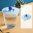 thumbnail image 1 of Silicone Lid for Cups with Spoon Rest, Clearance, Airtight Seal Drink Covers for Hot and Cold Drinks, 11cm Diameter Leak Proof Suction Cup Lid for Ceramic Glass and Steel Drinkware, Blue, 1 of 3