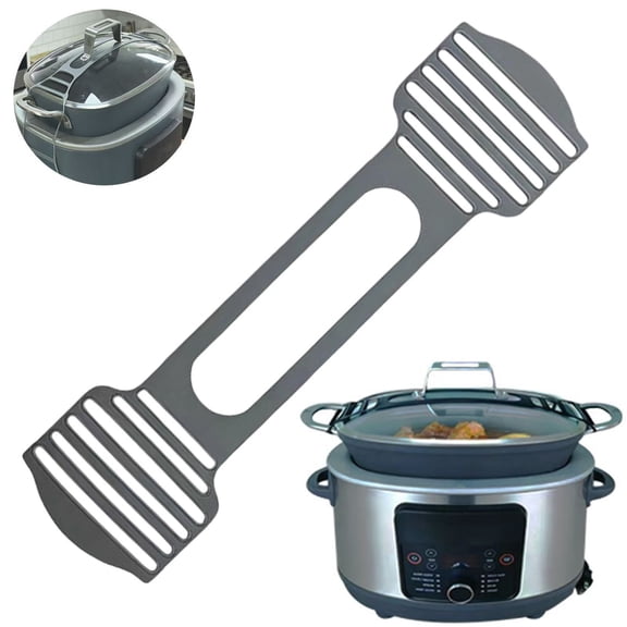 Silicone Lid Lock Strap - Elastic Lid Holder for Pots Pans Lids - Flexible Silicone Lid Gripper - Kitchen Drawer Organizer - Durable Reusable - Gray