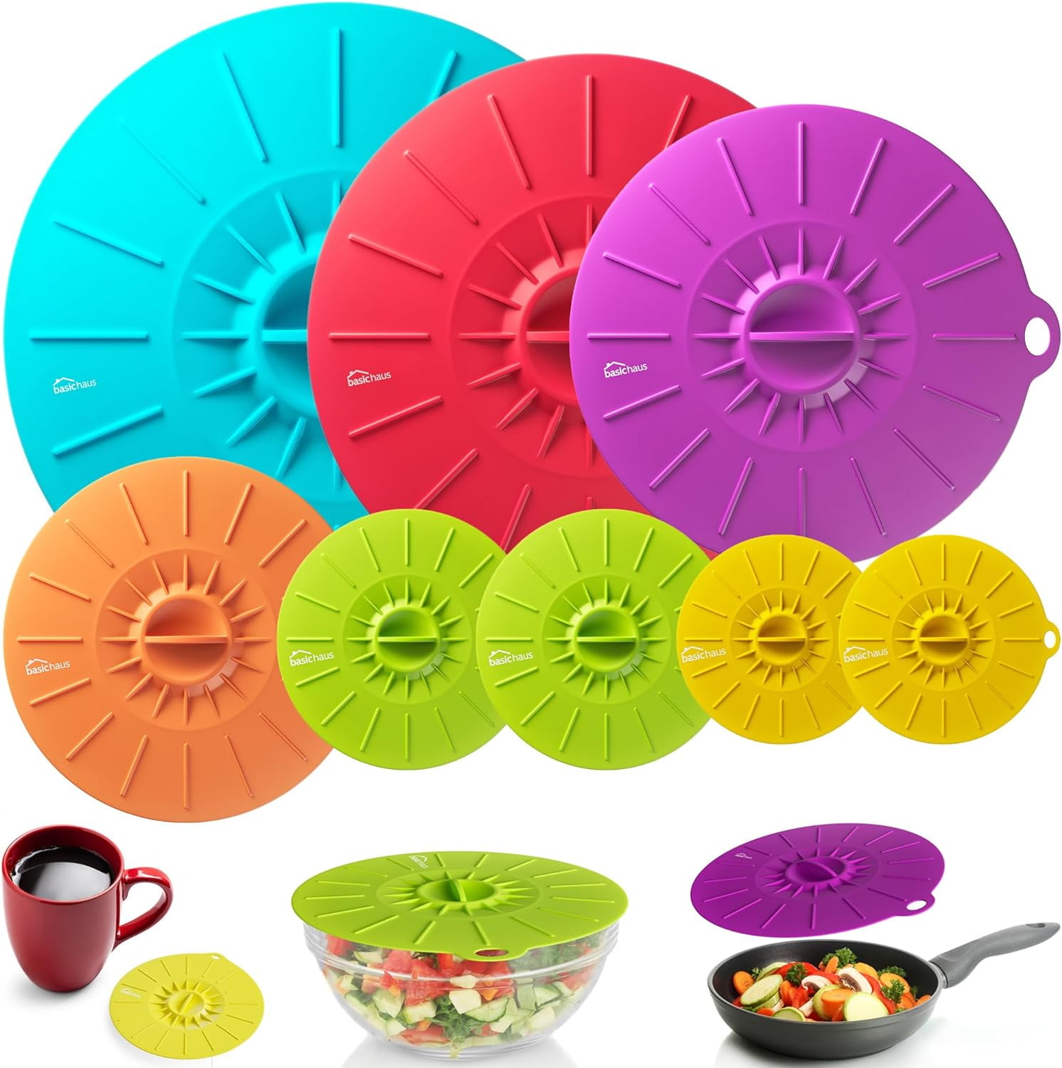 Silicone Lids For Bowls Reusable Bowl Covers Bpa Free And Heat Resistant Set Of 8 Flexible