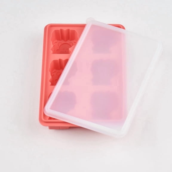 Silicone Lion Shape Ice Tray - 6-Piece Fun Food-Grade Ice Mold for Effortless Ice Making