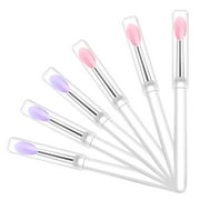 Silicone Lip Brush, 6pcs Makeup Brushes with Dirt-proof Caps for Protection, Lipstick Applicator Brushes for Lip Gloss, Lip Mask, Eyeshadow, Lip Cream, Makeup Beauty Tool