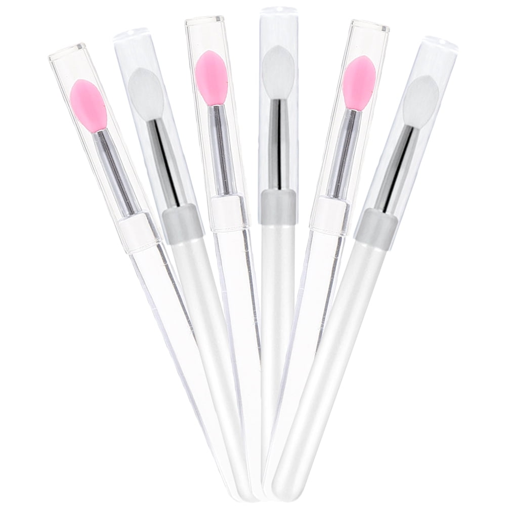 Silicone Lip Brush with Lid 6 Pcs Mask Makeup Beauty Tools Eyeshadow Brushed Silica Gel Pp