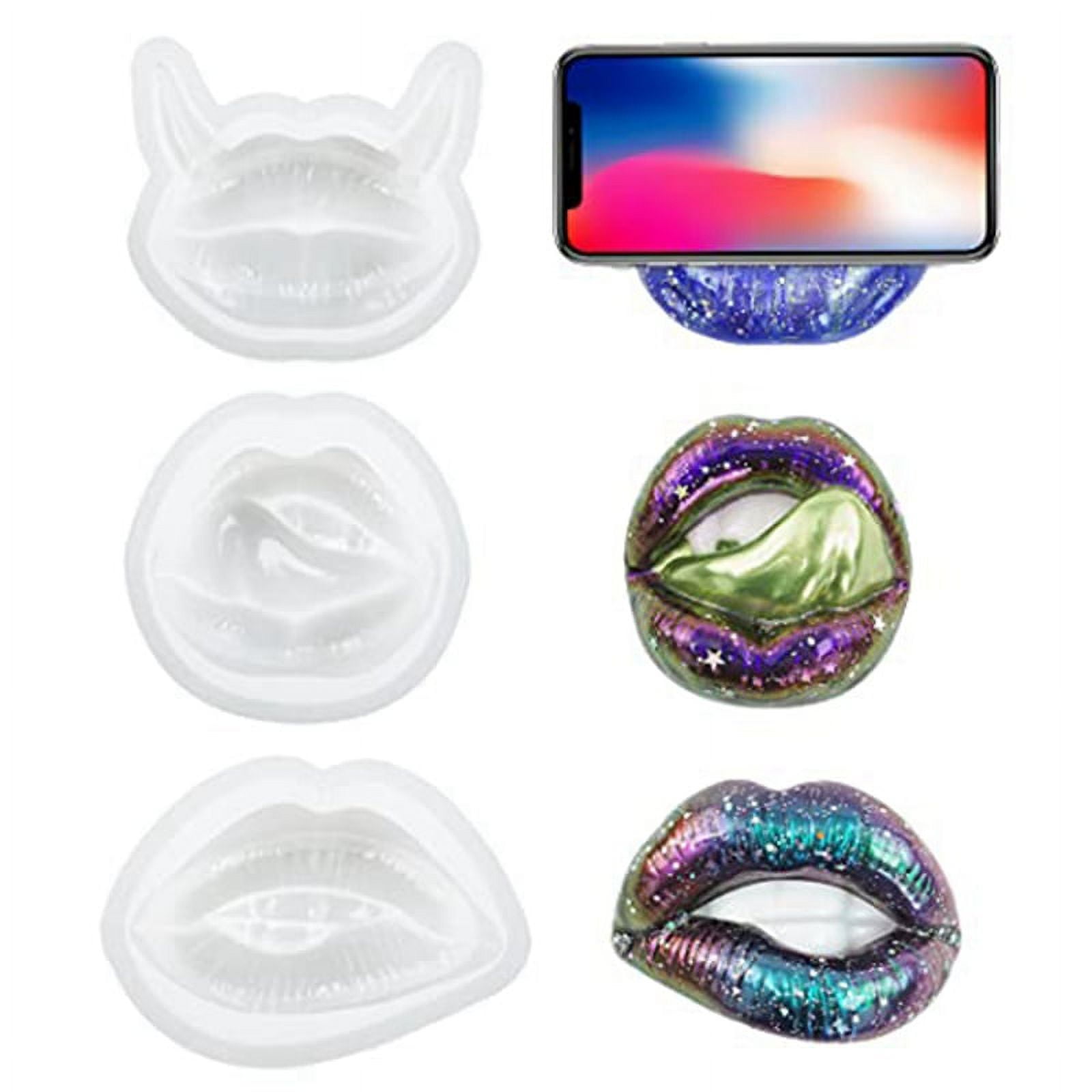 Silicone Lips Resin Mold 3D Phone Holder Molds - 3 Pack Epoxy Casting ...