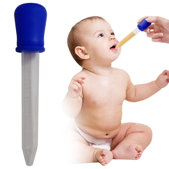 Silicone Liquid Droppers 5ml Eye Dropper Set Food Grade Silicone Pipettes 1 Pack Dark Blue Clear Plastic Bulb Tip Measuring Dropper for Kitchen Lab Candy Making