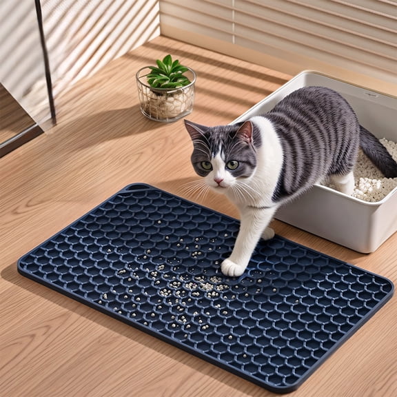 Silicone Litter Catcher Mat Pet Accessory,Textured Surface Debris Collection Easy Maintenance,Waterproof Silicone Litter Catcher Mat For Daily Use,Quick Dry Floor Protection Around Litter Area