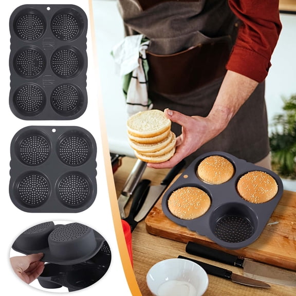 Silicone Loaf Pan for Baking Bread and Hamburger Buns – Non-Stick, Food Grade, Easy Release & Dishwasher