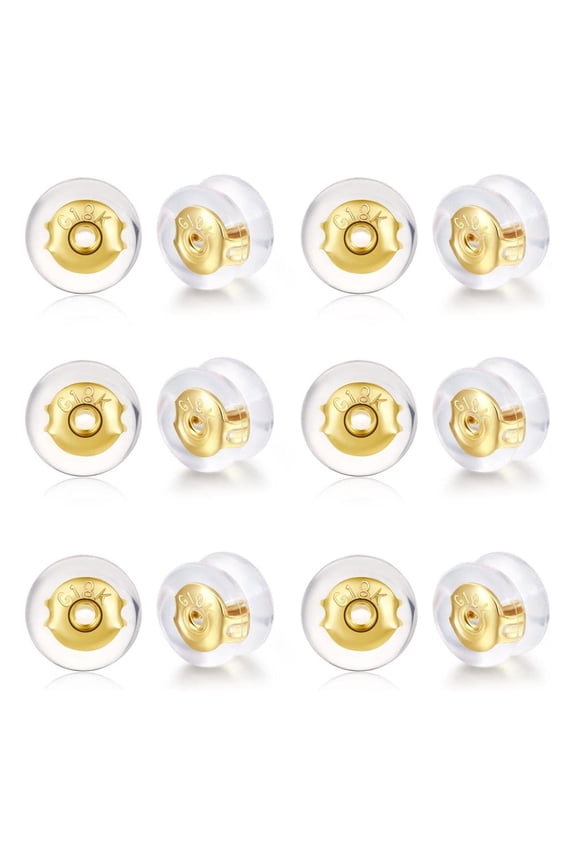 Silicone Locking Secure Earring Backs for Studs, Replacement Earring Safety Backs