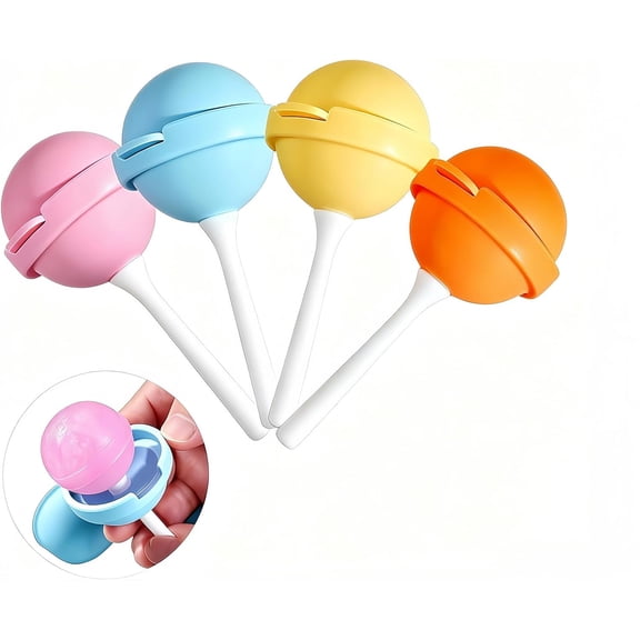 Silicone Lollipop Ice Cream Maker  4Pcs, Reusable DIY Popsicle Molds for Kids, Homemade Treats Kit with Easy Clean Design