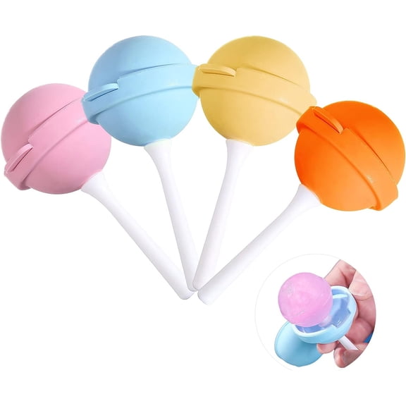 Silicone Lollipop Ice Cream Maker Molds, 2026 New Funny Lollipop Ice Pop Mold, Colorful DIY Ice Pop Maker for Summer Parties, Creative Sphere Ice Pop Mold for Home (4pcs)