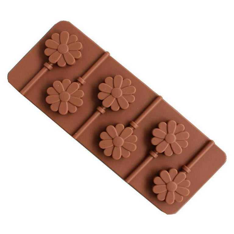 Popfeel Silicone Lollipop Mold Hard Candy Lollipop Sucker Mold Chocolate Molds Flower Shaped (European Food Grade Silicone, Easy Release), Size: 23.8, Other