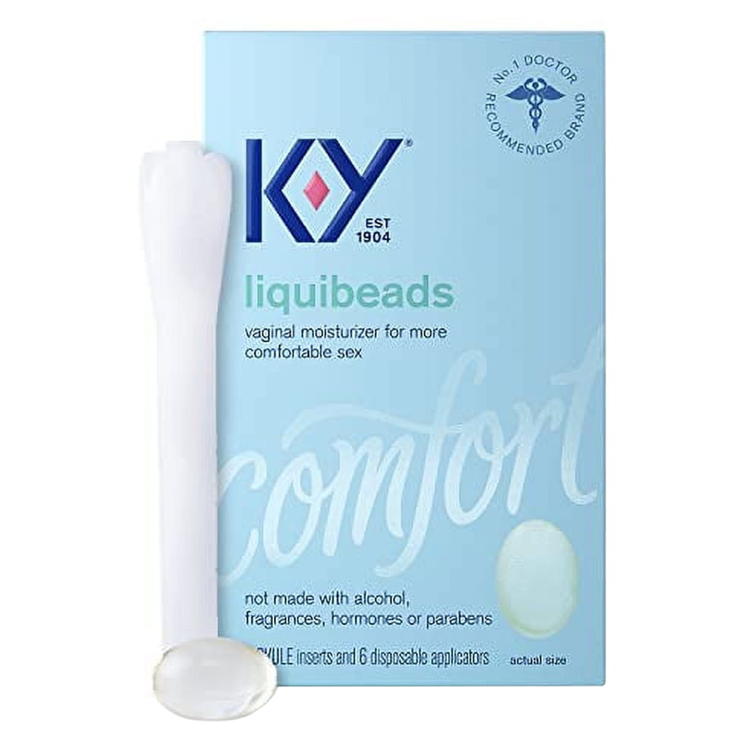 Silicone Lube K-Y Liquibeads 6 ct Personal Lubricant for Adult Couples, Women, Pleasure Enhancer, Sensual Massage Vaginal Moisturizer Beads, Hormone & Paraben Free, Easy Apply