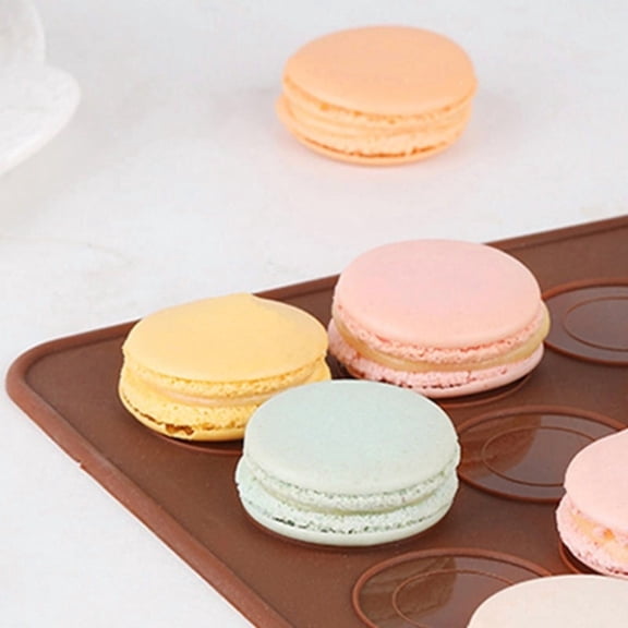 Silicone Macaron Baking Mat Set - 48 Holes Non-Stick Baking Mat with Decoration Pot - 38x28cm