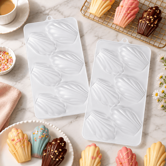 Silicone Madeleine Mold Pan Set of 2, Shell Shape Baking