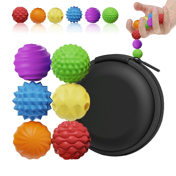 Silicone Magnetic Balls Fidget Toys, 6PCS Stress Relief Sensory Set for Adults & Teens, Fun Textured Gadgets for Anxiety, Office Desk Fidget Toy, Stocking Stuffer Gift for Women & Men