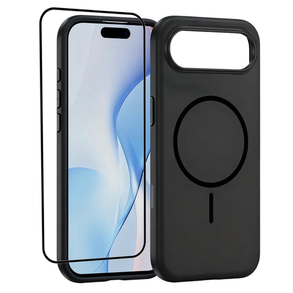 Silicone Magnetic Case for iPhone 17 Air,Shockproof Slim Cover Full Covered Camera Protection Slim Drop Proof Durable Protective Cases - Black